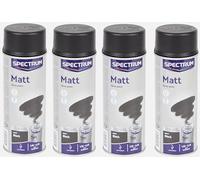 Générique Lot de 4 Bombes NOIR MATT - Matt 400ml - Bombe Peinture Aérosol - Séchage rapide - 969