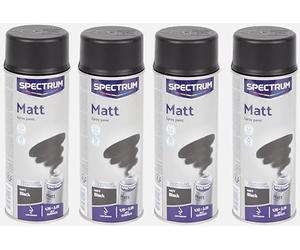 Générique Lot de 4 Bombes NOIR MATT - Matt 400ml - Bombe Peinture Aérosol - Séchage rapide - 969