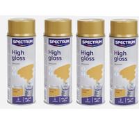 Générique Lot de 4 Bombes OR Dorée - Brillant 400ml - Bombe Peinture Aérosol - Séchage rapide - 907