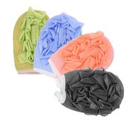 Générique Lot de 4 Boules Exfoliantes Double Face pour Bain, Nettoyage Corps et Dos, Couleurs Assorties, Accessoires Bain Unisexes Pratiques et Confortables