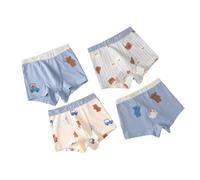 Générique Lot De 4 Boxer Enfant Tissu Doux Et Confortable Caleçon Garcon Imprimés Dessins Animés 1-9 Ans Slips pour Enfants sous-Vêtements Respirants Boxer Garcon (Light Blue, 1-2 Years)