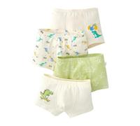 Générique Lot de 4 Boxers Garçon Tissu Doux et Confortable Caleçon Confortables Imprimés Dessins Animés 3-8 Ans sous-Vêtements Garçon Slips pour Enfants Boxer Respirants (2-Light Green, 3-4 Years)
