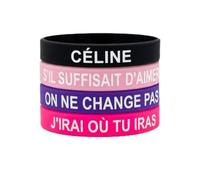 Générique Lot de 4 Bracelets silicone Dion - S'il suffisait d'aimer - J'irai ou tu iras - On ne change pas
