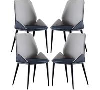 Générique Lot de 4 chaises de Salle à Manger en Cuir Microfibre, for Cuisine, Salon, comptoir, Pieds Robustes en Acier au Carbone(Meter Grey)