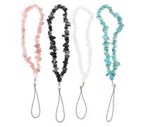 Générique Lot de 4 Cordons Décoratifs pour Téléphone en Pierre Naturelle, Dragonne Anti-perte et Bracelet Poignet, Accessoires Créatifs pour Transporter Votre Téléphone Partout