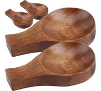 Générique Lot de 4 Coupelles à Sauce Soja en Bois, Porte-sauce Multifonctions 9x5,5x1,5 Cm, Support à Condiments et Repose-cuillère Cuisine et Table, Accessoire Cuisine Réutilisable