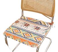 Générique Lot de 4 Coussinets de Siège Carrés en Coton - Lavable en Machine, Dos Anti-Dérapant & Lanières, Remplissage Polyester (N 50 * 50cm/20 * 20in)