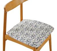Générique Lot de 4 Coussinets de Siège Carrés en Coton - Lavable en Machine, Dos Anti-Dérapant & Lanières, Remplissage Polyester (L 45 * 45cm/18 * 18in)