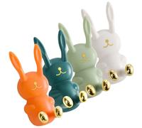 Générique Lot de 4 Crochets Muraux Décoratifs en ABS Forme Lapin Multicolore 4 Pièces Crochets Multifonctionnels pour Manteaux Chapeaux et Clés Chambre Garçon et Filles et Bureau sans