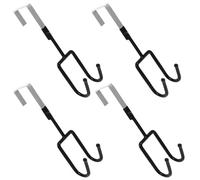 Générique Lot de 4 Crochets Suspendre en Fer Antidérapants Noirs, sans Perçage, Double Tête, Porte-manteaux Pratiques pour Porte, pour Organiser Chambre et Entrée, Crochet Mural Robuste