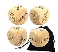 Générique Lot de 4 dés de yoga amusants de luxe pour couple - Idées de nuit coquines - Dés de décision en bois