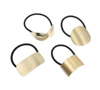 Générique Lot de 4 Élastiques à Cheveux en Métal Doré Haute Élasticité Formes Variées Bandeaux pour Queue de Cheval Accessoires Polyvalents pour Femmes et Filles Maintien Sûr sans