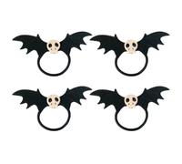 Générique Lot de 4 Élastiques à Cheveux en Plastique Noir Forme Chauve-souris Squelette, Élastiques Résistants et Flexibles pour Filles, Accessoires pour Halloween Couleur Couleur Aléatoire