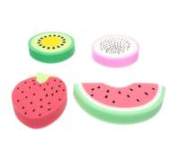 Générique Lot de 4 Éponges de Bain de Fruits Légères et Adorables Accessoires de Bain pour Garçon et Filles Éponge Douce et Colorée Couleur Aléatoire