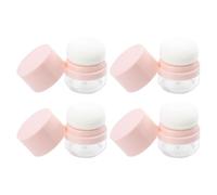 Générique Lot de 4 Étuis à Poudre Portables Rose avec Houppette, Mini-récipients Compacts sans Miroir, Boîte à Poudre pour Femmes, Contenant de Voyage Anti-déversement, pour Maquillage