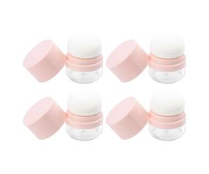 Générique Lot de 4 Étuis à Poudre Portables Rose avec Houppette, Mini-récipients Compacts sans Miroir, Boîte à Poudre pour Femmes, Contenant de Voyage Anti-déversement, pour Maquillage