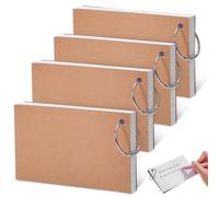 Générique Lot de 4 Fiches Bristol à Anneaux Blanches Lignées Double Face, 50 Pages par Bloc-notes, Format Compact Portable pour Cartes Mémoire et Prise de Notes Scolaires et Bureau