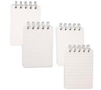 Générique Lot de 4 Fiches Index à Spirale A7 10,6 X 7,7 Cm, Cartes à Carreaux, Lignées, Vierges et Pointillées, Papier Cartonné Léger pour Bureau, École et Organisation Personnelle