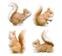 Générique Lot de 4 Figurines Miniatures D’Écureuils en Résine Marron Décorations Artisanales pour Jardin Bonsaï et Plantes D’Intérieur Accessoires Décoratifs Réalistes et Polyvalents