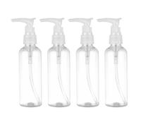 Générique Lot de 4 Flacons Étanches Rechargeables de 100ml Pompe Crème, Mini Bouteilles de Shampoing en Pet Faciles à Utiliser pour Salle de Bain et Voyage Couleur Couleur Aléatoire