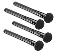 Générique Lot de 4 Houppettes Maquillage Champignon Noires, Usage Sec et Humide, Éponge Cosmétique Douce pour Fond de Teint et Poudre Visage, Accessoires Maquillage Portables pour Usage