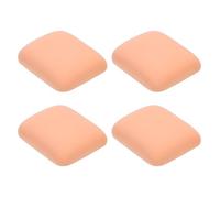 Générique Lot de 4 Houppettes Poudre Visage Couleur Peau de Pêche, Éponge Maquillage Triangulaire Coton Doux, Utilisation Sèche et Humide, Accessoires Maquillage Voyage pour Poudre et Fond