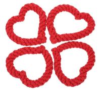 Générique Lot de 4 Jouets à Mâcher en Coton Rouge de Cœur pour Chien et Chat, Résistants aux Morsures, Anti-Ennui et Interactifs pour Divertissement Sensoriel Couleur Couleur Aléatoire