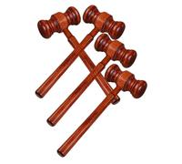 Générique Lot de 4 Marteaux de Juge en Bois Massif Marteau de Tribunal Compact pour Ventes aux Enchères Accessoire de Jeu de Rôle Éducatif et Cognitif Outil Portable pour Juges et