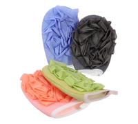 Générique Lot de 4 Moufles de Exfoliants Double Face Boules de Bain pour Corps Couleurs Assorties Doux et Épais pour Peau Propre et Exfoliation