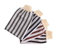 Générique Lot de 4 Moufles Exfoliants Corps Serviette de Massage de Bain pour Dos Brosse de Réutilisable en Tissu Résistant Couleurs Assorties Couleur Style Aléatoire