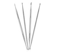 Générique Lot de 4 Outils de Nail Art à Double Embout en Métal Stylo de Sculpture pour Gel UV Pointe Lame et Cuillère Accessoires pour Création Nail Art DIY Modelage et Peinture D’Ongles