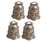 Générique Lot de 4 Pendentifs Clochettes en Laiton Vintage à Suspendre Breloques DIY Décoratives Pendentifs Cloche Rétro pour Loisirs Créatifs et Décoration Artisanale