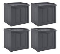 Générique Lot de 4 Petits coffres de Rangement avec Banc intégré pour terrasse, 22 gallons (83 litres), pour Une Utilisation intérieure et extérieure, Couleur Cyberspace.