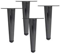 Générique Lot de 4 Pieds de canapé Coniques de Rechange Noirs/argentés, Pieds de Table en Fer pour Table Basse, Banc, Chaise, établi pour Table Basse, Table à Manger, Pieds Droits de 55 cm