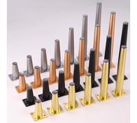 Générique Lot De 4 Pieds De Meubles Coniques Droits, Style Milieu du Siècle Pied en Aluminium, Pieds De Rechange pour Canapé, Armoire, Table, Chaise, Pouf Et Projets De Bricolage(Gold,15cm/5.9in)