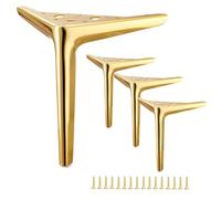 Générique Lot de 4 Pieds de Meubles en Metal, Pied de Table Modernes en Forme de Triangle Charge Jusqu'à 900 Kg, 10cm 12cm 15cm 18cm 20cm 25cm pour Bureau/Basse/Canapé/Lit/Chaise(Gold,H 5''/12cm)