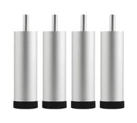 Générique Lot De 4 Pieds De Meubles Réglables Pied Nivellement Rechange pour Canapé (Filetage M6/M8/M10) pour Lit, Canapé, Meuble, avec Embouts Antidérapants(Argent,6cm(M10screw))