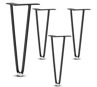 Générique Lot De 4 Pieds en Épingle À Cheveux 10 CM Métal, avec Patins Protection Caoutchouc Et Vis, pour Armoires, Penderies, Meubles TV, Tiroirs Tables(Noir,72cm/28.3in)