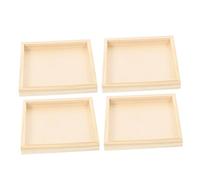 Générique Lot de 4 Plateaux de Service en Bois Brut pour Puzzle 3D Organisateurs de Rangement Carrés Multifonctions et Légers Adaptés au Tri et Stockage des Blocs de Construction