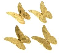 Générique Lot de 4 Poignées de Meuble en Alliage de Zinc Finition Imitation Or Grosse Taille 32Mm Entre Trous Poignées de Tiroir et Porte pour Décoration Intérieure