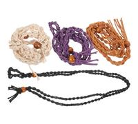 Générique Lot de 4 Porte-pendentifs Tressés Réglables en Grand Format, Corde Cirée Douce, Accessoires de Collier Rétro Multicolores pour Création de Bijoux DIY et Porte-pierre Vide