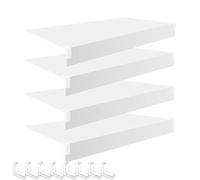Générique Lot de 4 protège-étagères 36 x 12 cm - Protections Fines pour Petits Objets | Idéal pour Les espaces étroits du Garde-Manger et de la Salle de Bain, revêtements Blancs