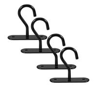 Générique Lot de 4 sets de Crochets de Plafond en Fer Noir 25 Pouces pour Plantes Suspendues d'Extérieur et d'Intérieur Supports Muraux Multifonctions pour Jardinières Lanternes et