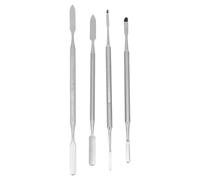 Générique Lot de 4 Spatules en Acier Inoxydable Double-face pour Maquillage, Bâtonnets Cosmétiques Multifonctions Formes Hexagonale, Octogonale et Manche Rond, Outil de Mélange