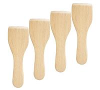 Générique Lot de 4 Spatules en Bois de Hêtre Cuisine, Pelles à Beurre Antiadhésives, Ustensiles Solides et Naturels pour Cuisson et Préparation