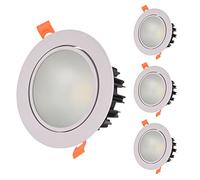 Générique Lot de 4 spots encastrés LED à cardan sans boîtier, spots multiples de 2,5, 3,5, 4,5 et 5,5 pouces, montage encastré avec diffuseur, 7 W-40 W (6000 K)