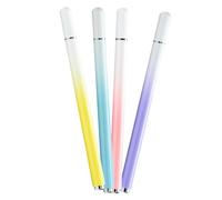 Générique Lot de 4 Stylets Capacitifs Universels pour Écran Tactile Pointe de Précision Dégradé Coloré Blanc Bleu Violet Jaune Rose pour Smartphone et Tablette Prise