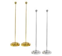 Générique Lot de 4 Supports de Drapeau de Table en Métal Doré et Argenté Socles Stables pour Mât Droit Accessoires Décoratifs pour Bureau et Salle de Réunion Support Résistant à L’Usure