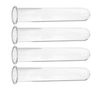 Générique Lot de 4 Tubes à Essai en Verre Résistant 25 X 3 X 18 CM pour Propagation de Plantes Jardinière de Bureau Hydroponique Vase Mural Décoratif Transparent Station de Bouturage