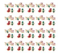 Générique Lot de 40 Breloques Pendentifs Cerises en Alliage Strass Mini Charms Fruits pour Création de Bijoux DIY Bracelets Porte-Clés et Colliers Accessoires Décoratifs Couleur Rouge